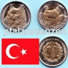 Türkei 2010 2 x 1 Lira Bimetallsondermünzen Katze und Hund